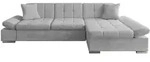 Mirjan24 Ecksofa, Silber, Textil, 5-Sitzer, Ottomane rechts,L-Form, 278x161 cm,