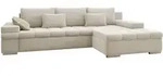Mirjan24 Ecksofa, Sand, Textil, 6-Sitzer, Ottomane rechts,L-Form, 310x175 cm,