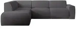 Selsey Ecksofa, Dunkelgrau, Kunststoff, 4-Sitzer, Ottomane links,L-Form, 292x220 cm,