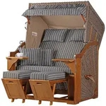 bene living Strandkorb, Grau, Holz, 2-Sitzer, F&uuml;llung:
