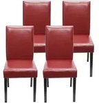 MCW Esszimmerstuhl, Rot, Dunkelbraun, Textil, 43x90x56 cm, Esszimmer, St&uuml;hle,