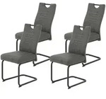 P & B Schwingstuhl-Set, Anthrazit, Metall, Textil, C-Form, Rundrohr, 45x94x60 cm,