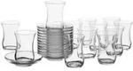 M&auml;ser Teegl&auml;serset, Transparent, Glas, 24-teilig, 120 ml, 8.5 cm, Gr&uuml;ner Punkt,