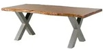 Massivmoebel24 Baumtisch, Natur, Holz, Echtholz,Akazie, 6-Sitzer, 10 F&auml;cher,