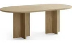 WFL Group Esstisch, Akazie, Holzwerkstoff, Nachbildung, Oval,Oval, 204x75x90 cm,