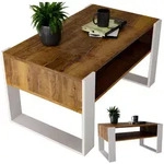 CraftPAK Couchtisch, Nussbaum, Wei&szlig;, Holzwerkstoff, Rechteckig,Rechteckig,