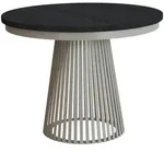 Beautysofa Esstisch, Kaschmir, Schwarz, Metall, Rund,Rund, 100x77x100 cm, Esszimmer,