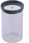 Chefkoch+Fackelmann Vorratsdose Chefkoch, Hellgrau, Transparent, Glas, 1 L, rund,