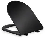 Relaxdays Toilettensitz, Schwarz, Kunststoff, Metall, 36x4x45 cm, Badezimmer, WC