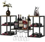 DanDiBo Weinregal, Schwarz, Metall, 88x40x25 cm, Wohnzimmer, Regale, Weinregale
