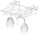 Relaxdays Weinglashalter, Silber, Metall, 34.5x8.5x26 cm, Kochen, K&uuml;chenhelfer,