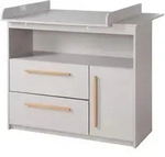 Roba Wickelkommode, Grau, Holzwerkstoff, 2 Schubladen, Rechteckig, 107x98x75 cm,