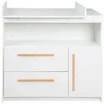 Roba Wickelkommode, Wei&szlig;, Holzwerkstoff, 2 Schubladen, Rechteckig, 107x98x75 cm,