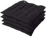 Homescapes Stuhlkissen, Schwarz, Textil, Quadratisch, 40x6.5x40 cm, Oeko-Tex&reg;,