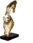 Skulptur Two hands, Gold, Kunststoff, 13.5x29x8 cm, stehend, Dekoration, Skulpturen &