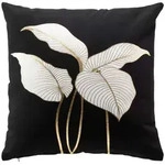 Douceur d ́int&eacute;rieur Zierkissen, Schwarz, Naturmaterialien, 45x45 cm,