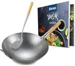 CLP Wok, Eukalyptusholz, Metall, Kochen, Pfannen, Woks