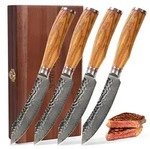 Wakoli Steakmesserset, Braun, Holz, Metall, Echtholz, Kochen, K&uuml;chenmesser,