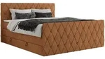 MKS Boxspringbett, Orange, Textil, 2-Sitzer, H3, Rechteckig, 180x200 cm,