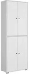 Mirjan24 Schuhschrank, Wei&szlig;, Kunststoff, Rechteckig,Rechteckig, 70x190x33 cm,