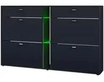 Vladon Schuhschrank, Schwarz, Holzwerkstoff, 155.5x95x28 cm, Garderobe,