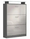 Vladon Schuhschrank, Sand, Holzwerkstoff, 89x128x23 cm, Garderobe, Schuhaufbewahrung,