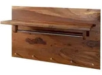 Massivmoebel24 Wandgarderobe, Walnuss, Holz, Echtholz,Sheesham, Rechteckig, 100x62x32