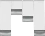 Kurzgardinenset, Anthrazit, Grau, Wei&szlig;, Textil, Graphik, 120x100 cm, Oeko-Tex&reg;