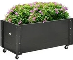 Outsunny Blumenkasten, Schwarz, Holz, 48x47x89 cm, Gartenzubeh&ouml;r, Hochbeete