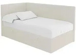 Altdecor Einzelbett, Hellbraun, Textil, Ottomane rechts,L-Form, 90x200 cm, Kinder- &