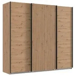 Mid.you Schwebet&uuml;renschrank, Eiche Artisan, Holzwerkstoff, 3 F&auml;cher, 250x216x65 cm,