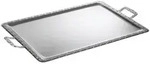 Serviertablett Sch&ouml;ner Essen, Seidengrau, Metall, Struktur, rechteckig, 44.5x3x75