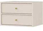 Masseno Nachttisch, Beige, Holzwerkstoff, 2 Schubladen, 51.8x35x40.8 cm,