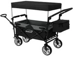 Hauki Bollerwagen, Schwarz, Metall, 56x99x196 cm, Gartenzubeh&ouml;r, Gartenpflege