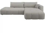 Mirjan24 Ecksofa, Grau, Kunststoff, 5-Sitzer, Ottomane rechts,L-Form, 262x145 cm,