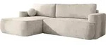 WFL Group Ecksofa, Creme, Textil, 4-Sitzer, links montierbar,L-Form, 267x154 cm,