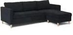 ebuy24 Ecksofa, Schwarz, Textil, L-Form, 219x151 cm, Wohnzimmer, Sofas & Couches,