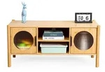 Relaxdays Lowboard, Hellbraun, Holzwerkstoff, Holz, Kunststoff, 1 F&auml;cher,