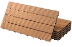 ECD-Germany Terrassenfliese, Hellbraun, Holzwerkstoff, wetterfest-Zonen, Rechteckig,