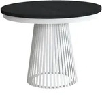 Beautysofa Esstisch, Wei&szlig;, Schwarz, Metall, Rund,Rund, 100x77x100 cm, Esszimmer,