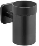 Wenko Zahnputzbecherhalter Porto Matt, Schwarz, Metall, Kunststoff, 6.5x11x10.5 cm,