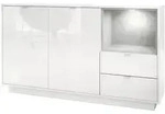Vladon Sideboard, Hellgrau, Holzwerkstoff, 153x88x38 cm, Wohnzimmer, Kommoden &