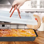 Relaxdays Backblech, Schwarz, Orange, Kunststoff, Metall, 40.5x8x32.5 cm, Backen,