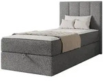 Mirjan24 Boxbett, Grau, Textil, H&ouml;he ca. 19 cm, Rechteckig, 100x200 cm,