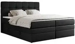 MKS Boxspringbett, Schwarz, Textil, 2-Sitzer, H4, Rechteckig, 180x200 cm,