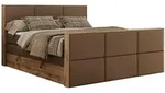 MKS Boxspringbett, Braun, Textil, 2-Sitzer, H3, Rechteckig, 140x200 cm, Oeko-Tex&reg;,