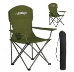Relaxdays Campingstuhl, Dunkelgr&uuml;n, Metall, Textil, Kunststoff, 81x97x54 cm,