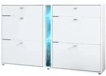 Vladon Schuhschrank, Wei&szlig;, Holzwerkstoff, 155.5x95x28 cm, Garderobe,