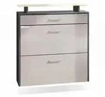 Vladon Schuhschrank, Sand, Holzwerkstoff, 89x96x23 cm, Garderobe,...