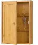 Relaxdays Schl&uuml;sselkasten, Hellbraun, Holz, Metall, 19.5x27x6 cm, Garderobe,